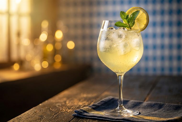 Wiesn Spritz: Limoncello-Spritz mit Prosecco, Zitrone und Minze